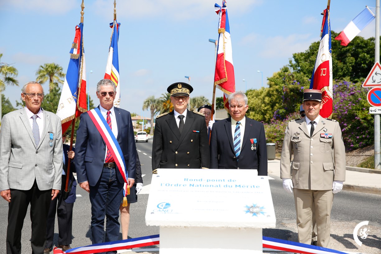 Inauguration le 18 juin 2019 du rond-point de l’Ordre National du Mérite à Canet en Roussillon