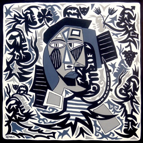 Djihem, artiste graphique, figuratif-abstrait, singulier, brut ou naïf, un 