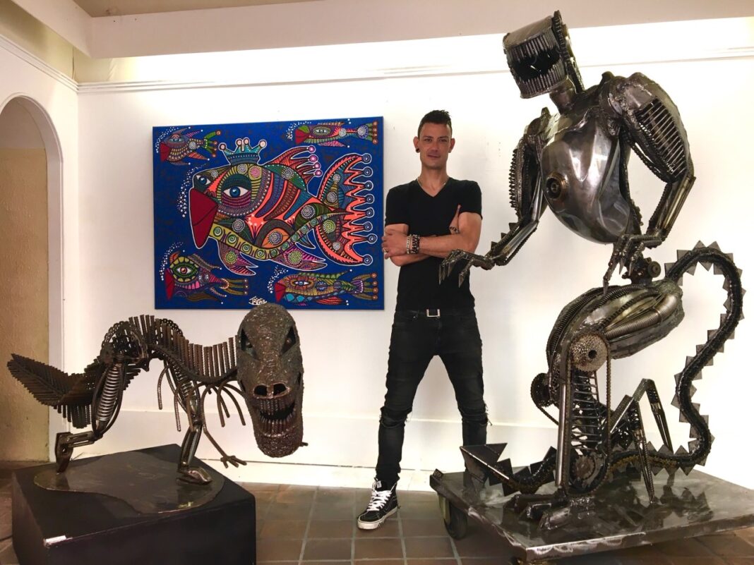 Perpignan L'artiste Vito réalise un géant de fer de 2,20 m et 400 kilos !