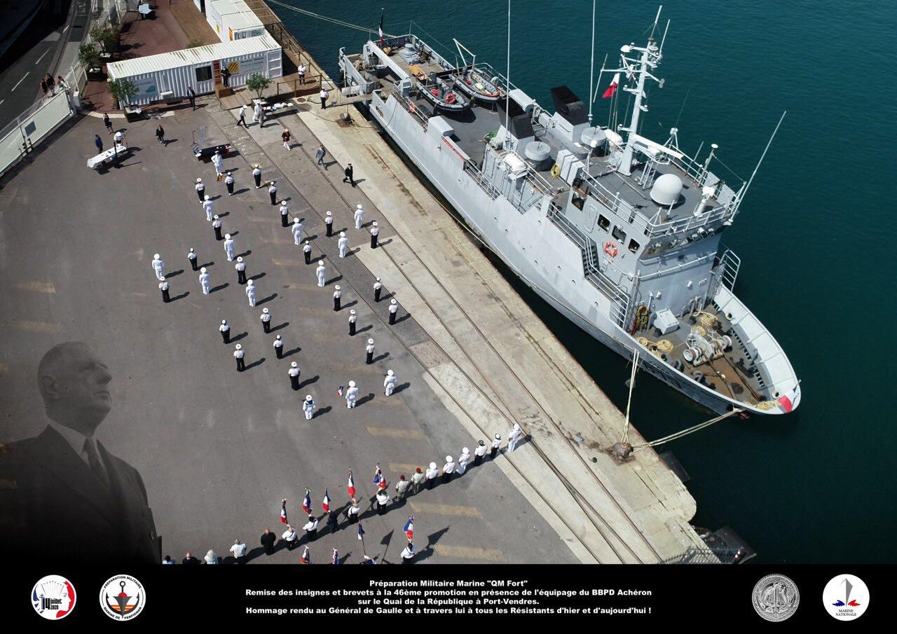 Remise des brevets et insignes à la 46ème promotion de la Préparation Militaire Marine à Port-Vendres