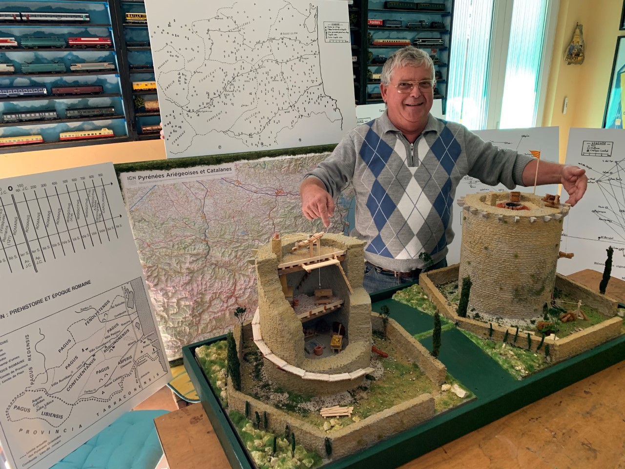 Alain Cambillau, conseiller municipal de la ville du Soler, présente une nouvelle exposition de maquettes dont il est l’auteur