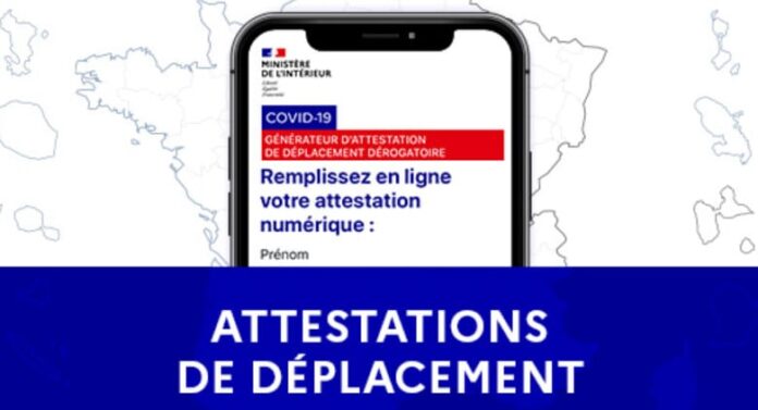 voici la nouvelle attestation de déplacement nécessaire à partir du samedi 28 novembre