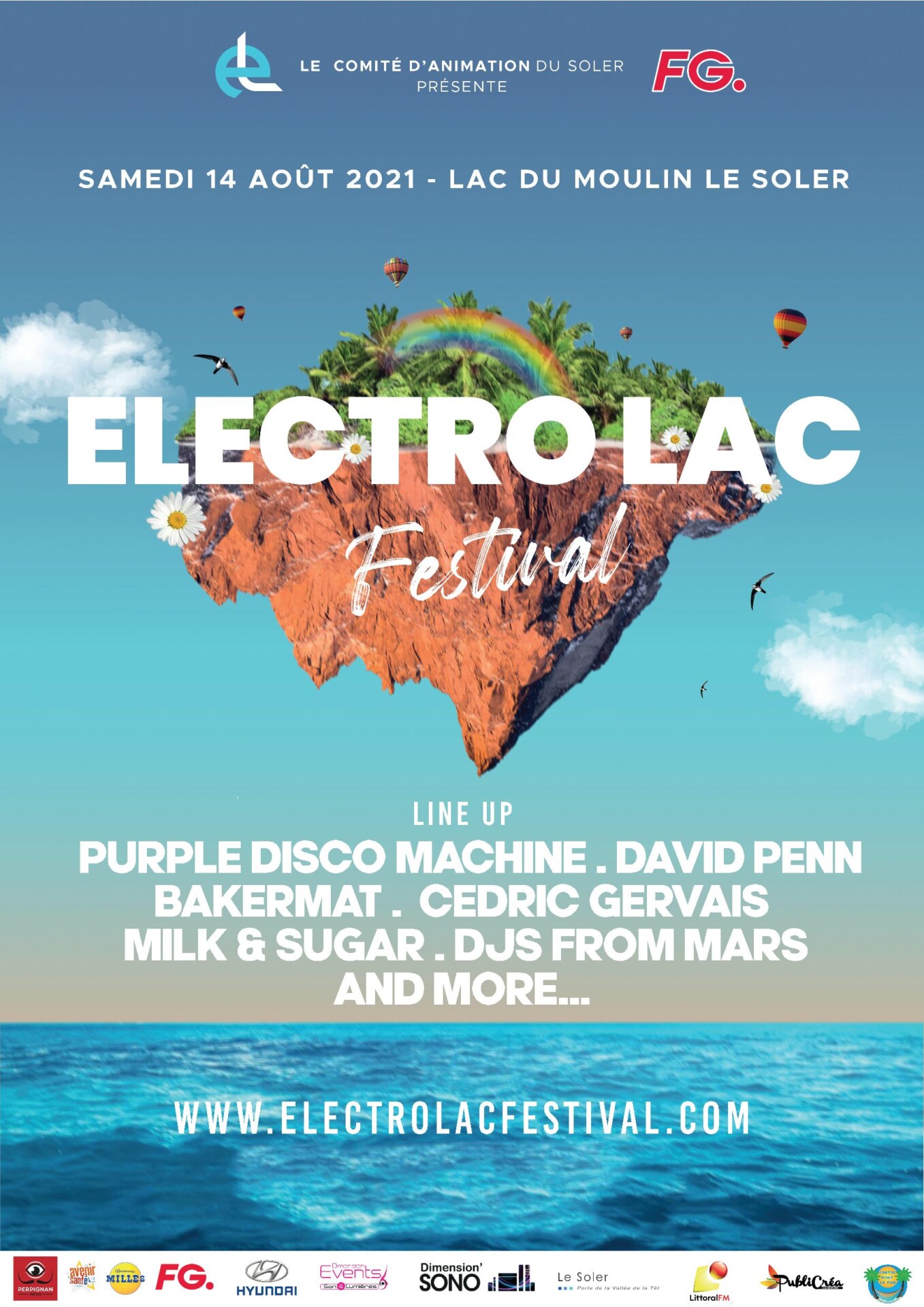 Affiche (provisoire) de l'ElectroLac Festival 2021