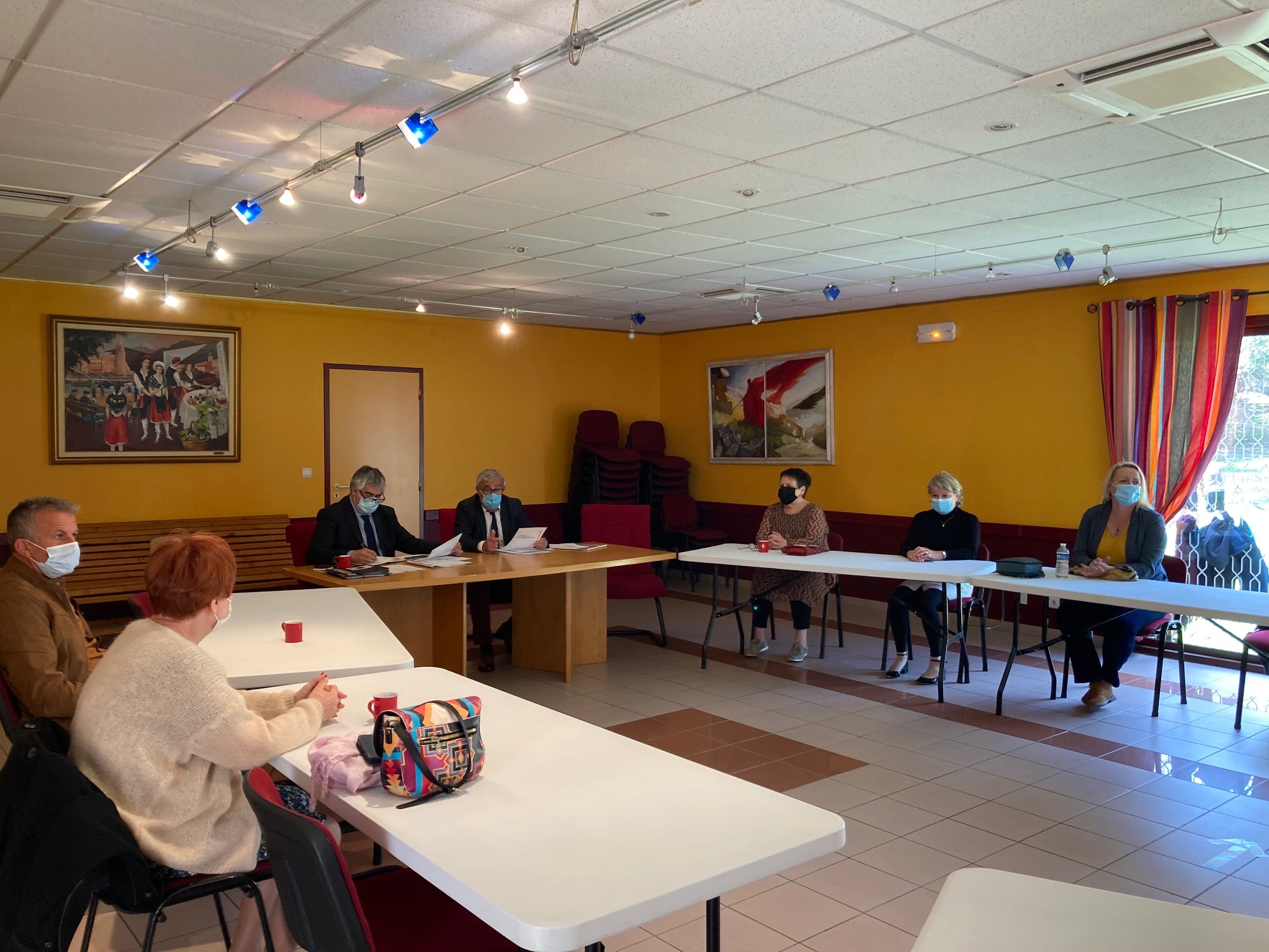 Réunion de travail en mairie avec M. le Sous-Préfet de Céret : présentation des projets pour Sorède