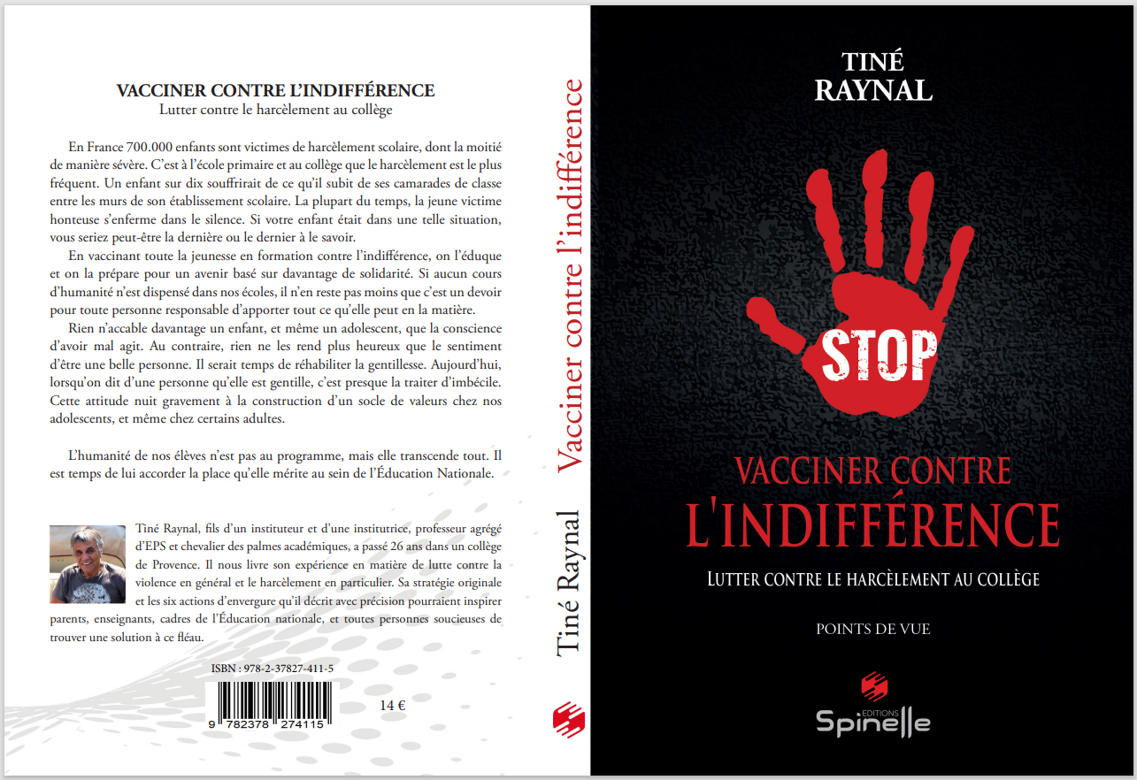 « Vacciner contre l’indifférence » le livre qui combat le harcèlement scolaire