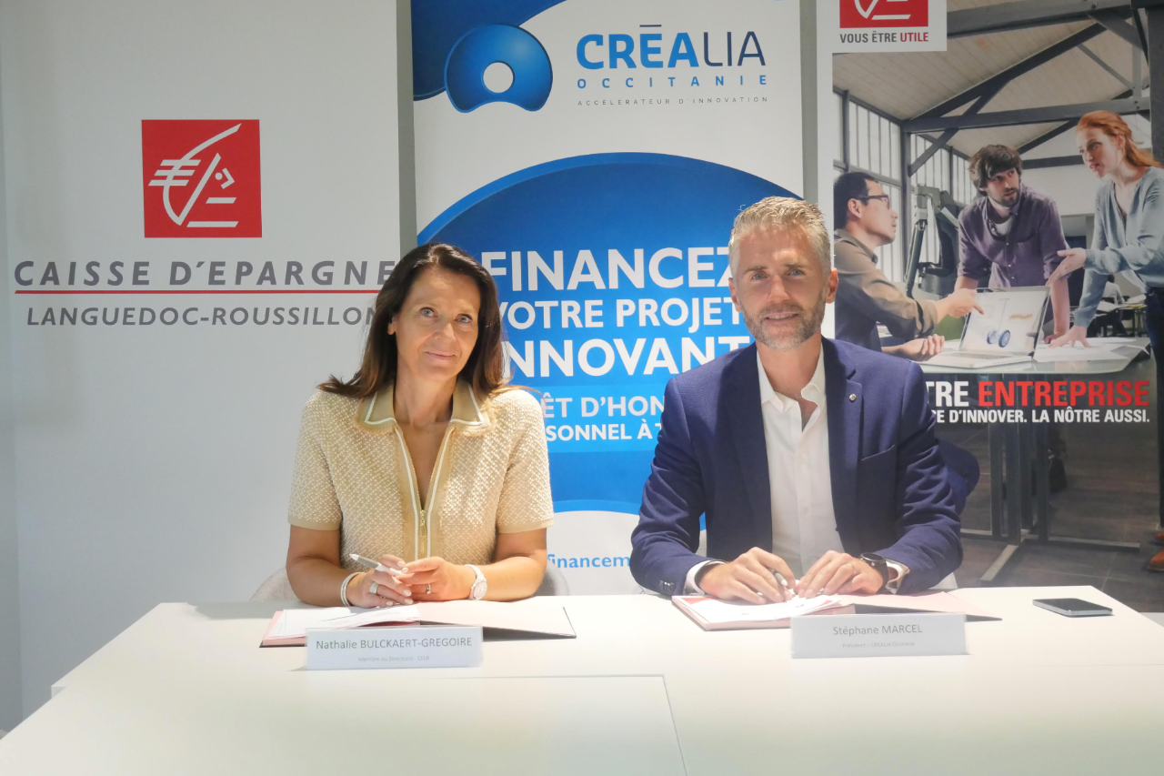 La Caisse d’Épargne Languedoc-Roussillon poursuit son engagement aux côtés de Crealia Occitanie, en faveur de la création d’entreprises innovantes régionales