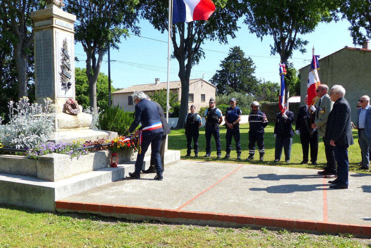 Cérémonie du 8 mai 1945 à Sorède et intronisation des Chevaliers de la confrérie de l’olivier du Languedoc-Roussillon.