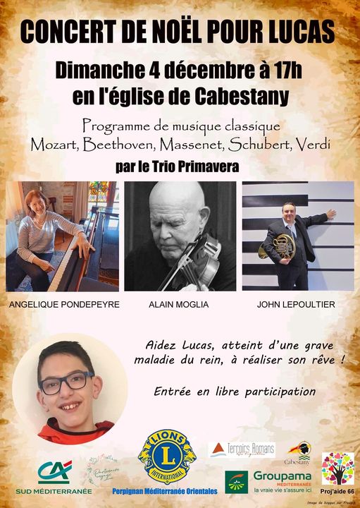 Concert de Noël pour Lucas en l’église de Cabestany