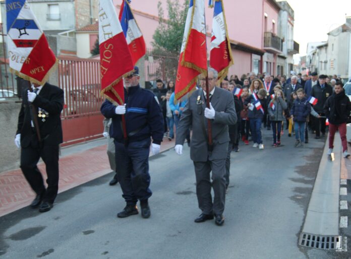 Cérémonie de commémoration du 11 novembre à Le Soler. Journée nationale de commémoration de la victoire et de la paix - Hommage à tous les « Morts pour la France »