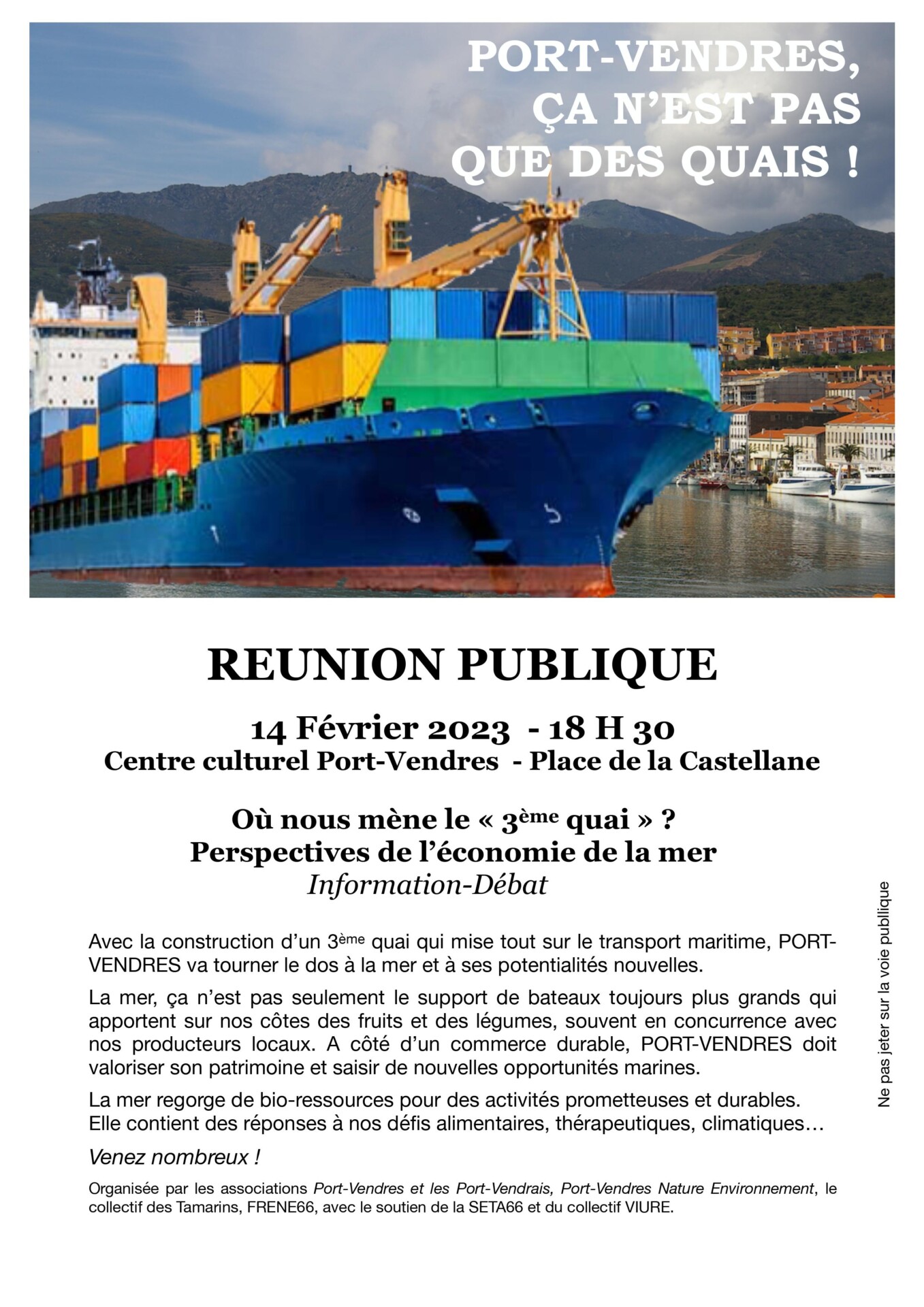 Réunion publique à Port-Vendres, ça n’est pas que des quais !