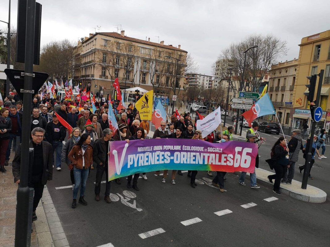 Manif retraite Perpignan La France Insoumise révoltée par les violences de Prades