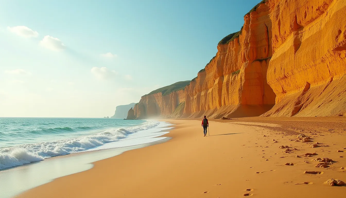 Cette plage bretonne aux falaises dorées longues de 2 km révèle 50 millions d’années d’histoire