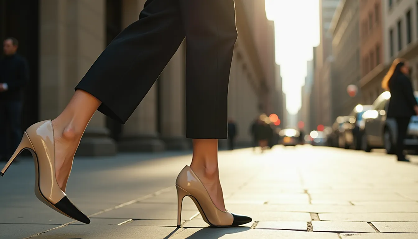 Ces escarpins nude à pointe noire allongent la silhouette de 5 cm : le modèle bicolore qui affine votre jambe en un clin d’œil