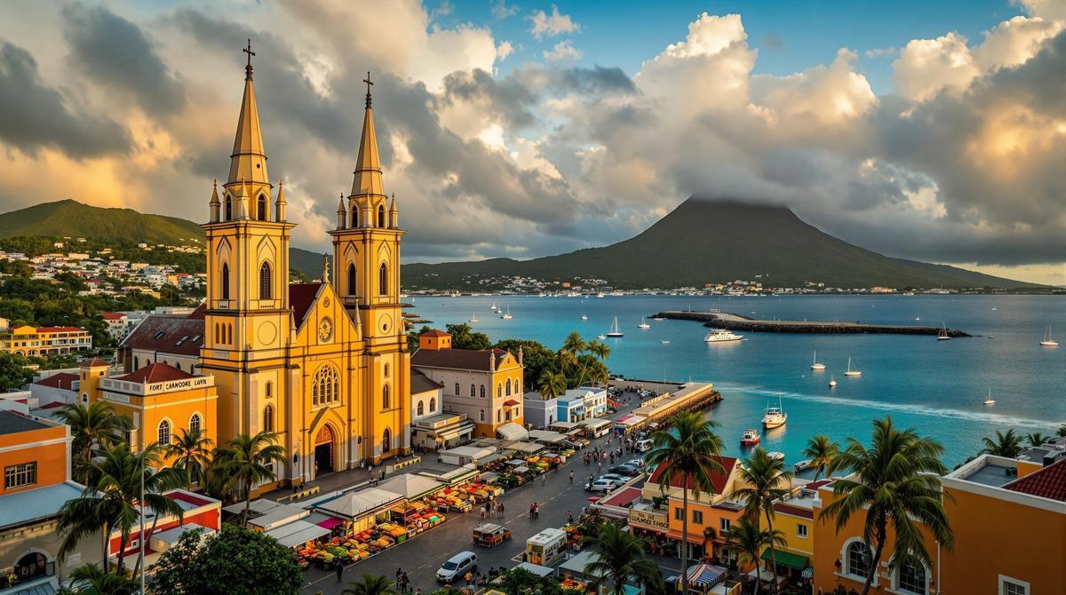 Ce port des Caraïbes où 16 000 habitants vivent entre mer et volcan