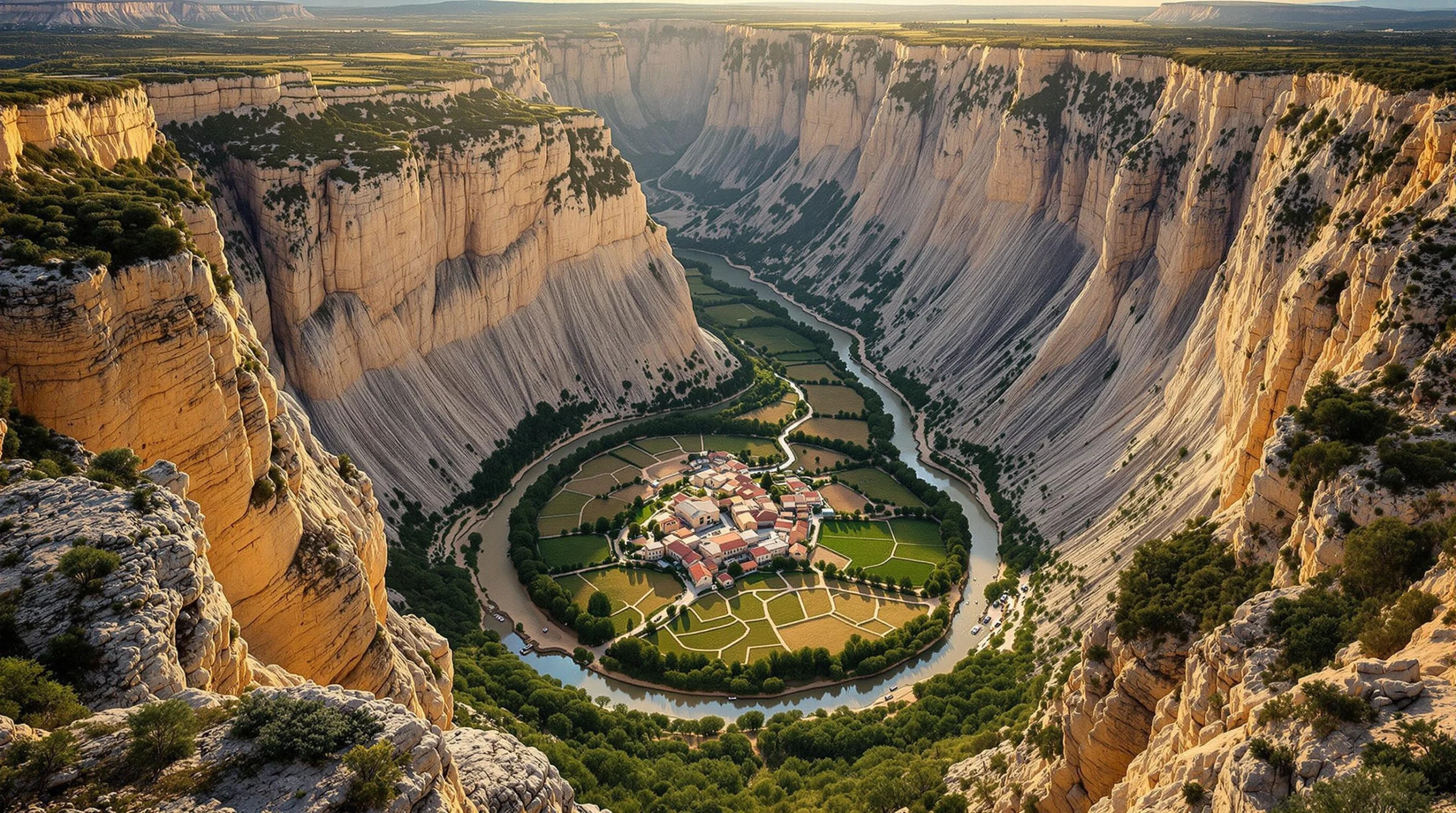 Ce cirque géologique où un village se niche à 300 mètres de profondeur