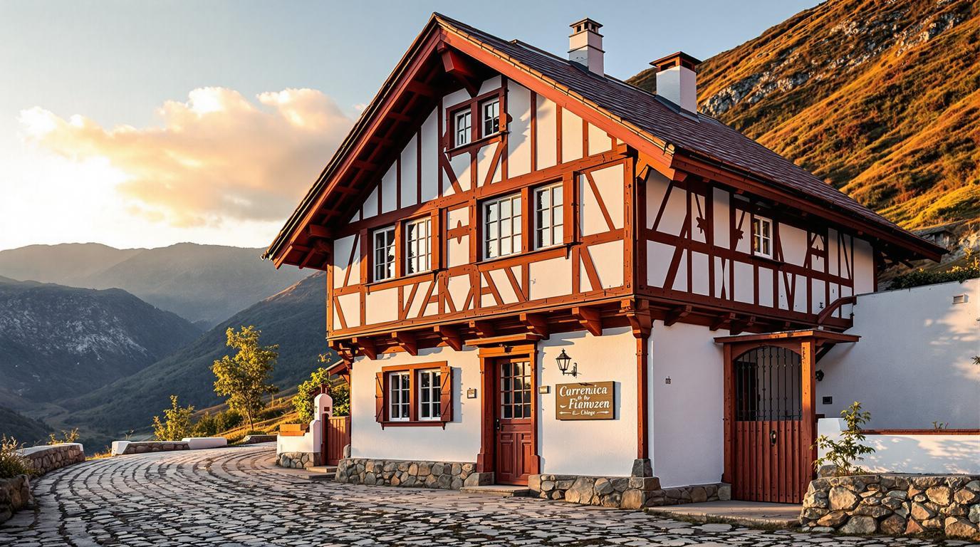 Ce village basque où 665 habitants perpétuent l’art du colombage rouge-grenat