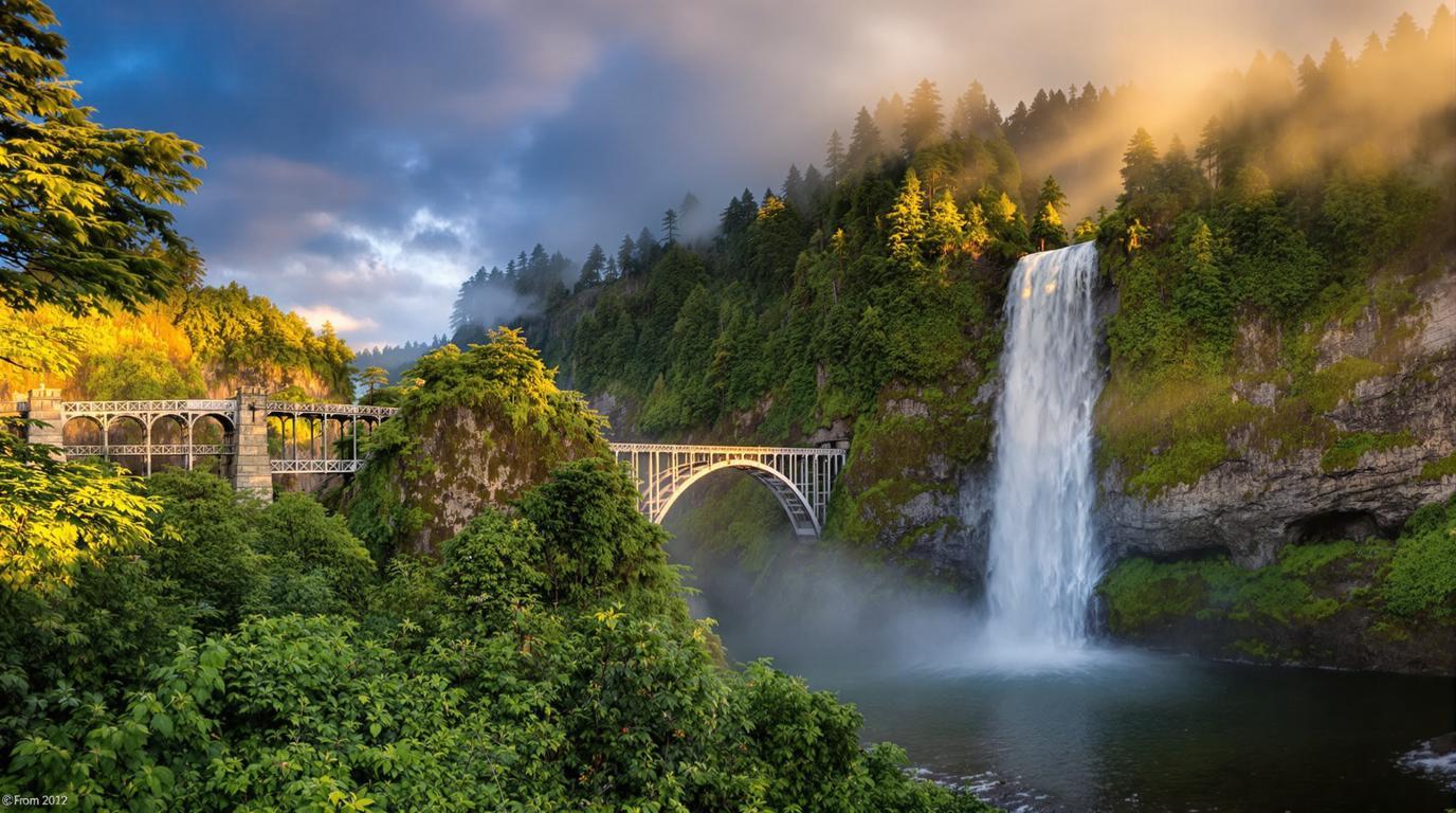 Cette cascade de 189 mètres qui dévale en deux paliers suspendus en Oregon