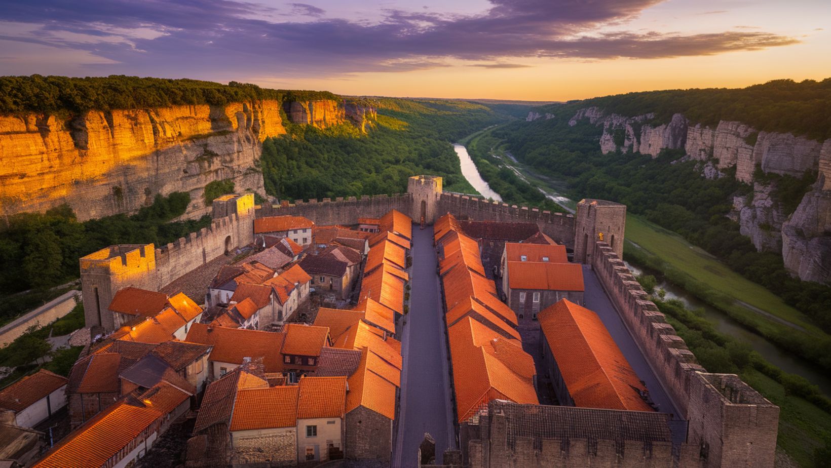 Le seul village de France où l'on peut admirer 20 km de rivière depuis des murailles du XIIIe siècle
