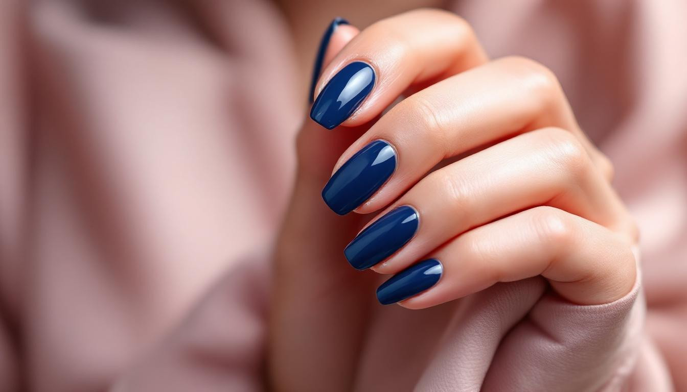 Le bleu marine sublime vos ongles en 2 couches pour une manucure élégante et tendance en 2025