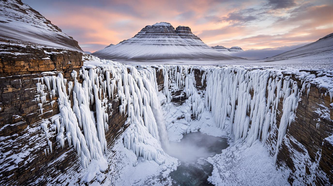 Cette cascade de 948 mètres qui se transforme en colonnes de glace l’hiver