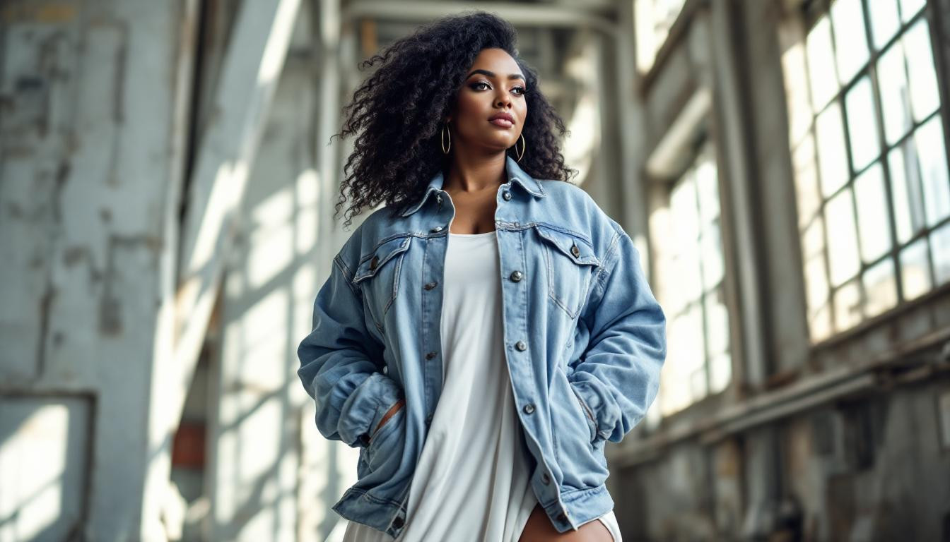 7 astuces pour porter la veste en jean avec un ventre rond en 2025
