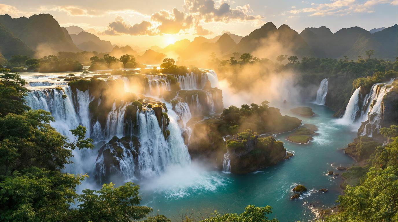 Cette cascade de 300 mètres qui marque la frontière entre le Vietnam et la Chine