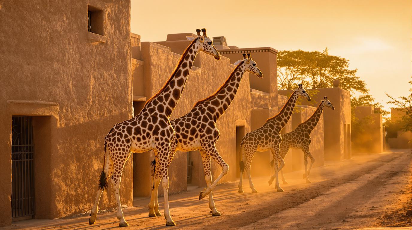 La seule capitale africaine où les girafes se promènent en liberté à 1h