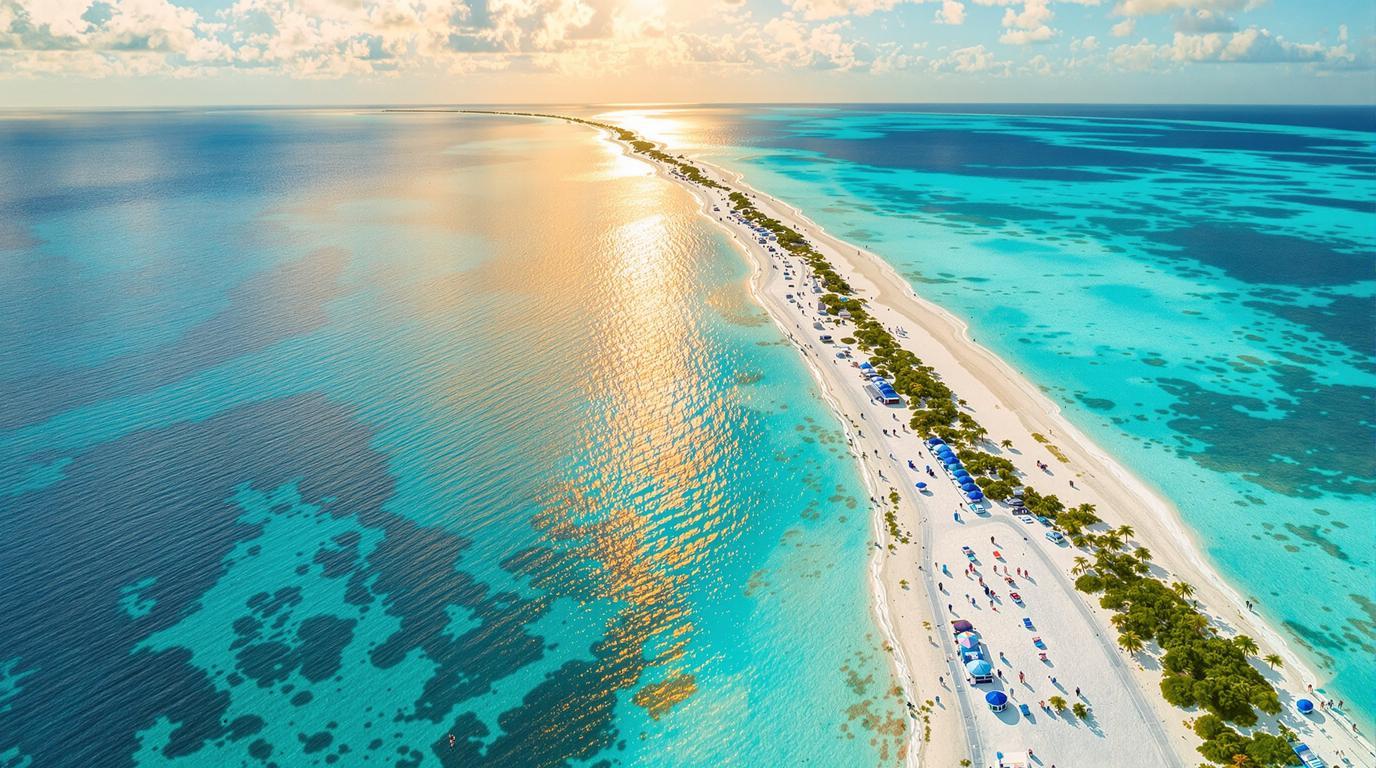 Cette plage de 12 km où les eaux cristallines révèlent les fonds marins