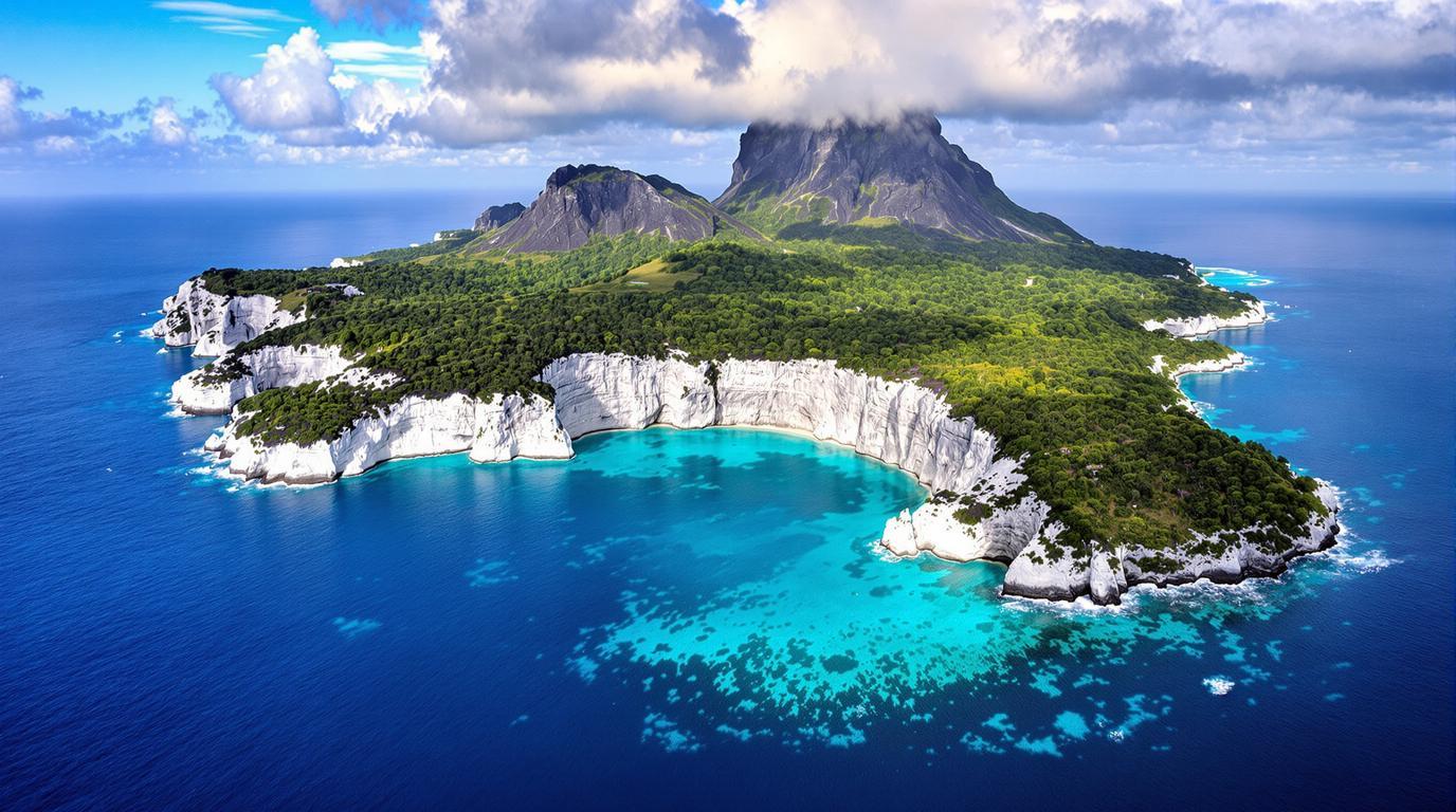La seule île du Pacifique Sud entourée d’un récif corallien fossilisé de 60m