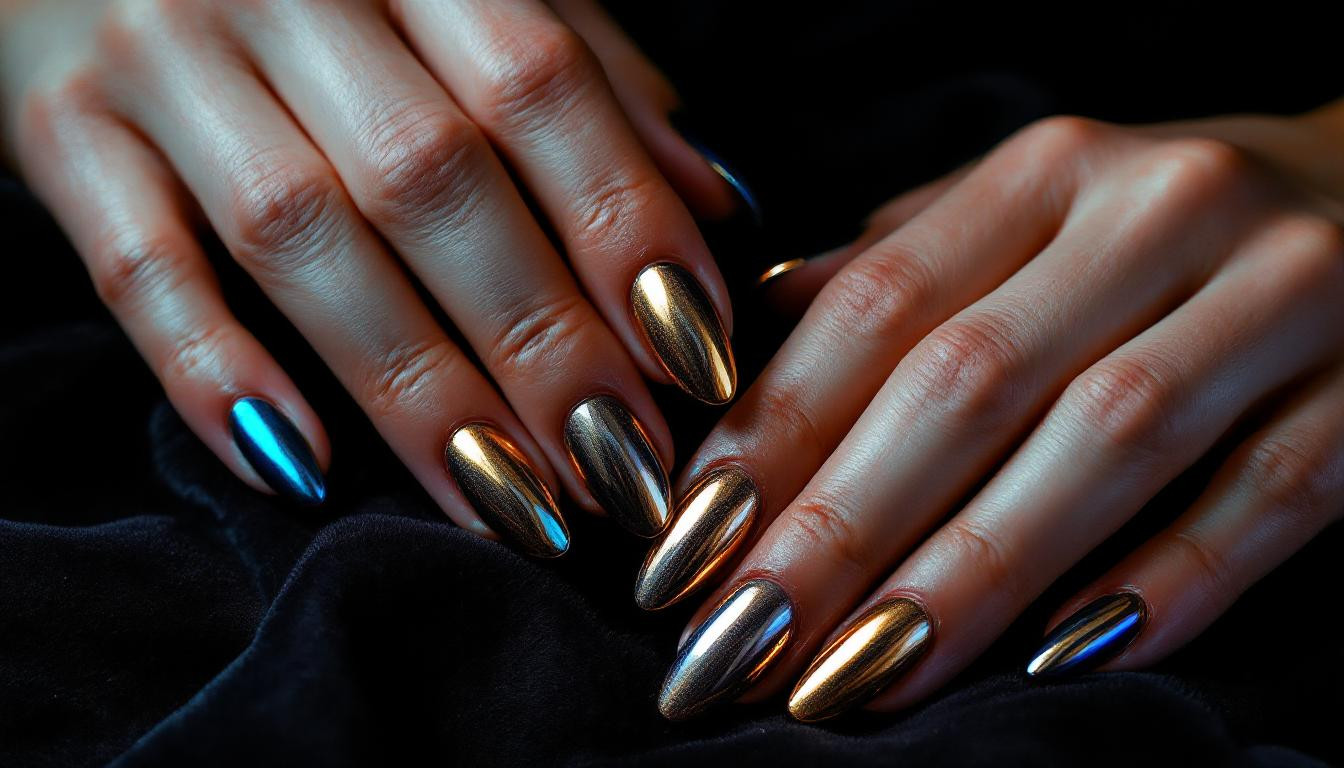 Manucure métallique : sublimez vos ongles en 5 minutes avec l’effet miroir argenté ou doré