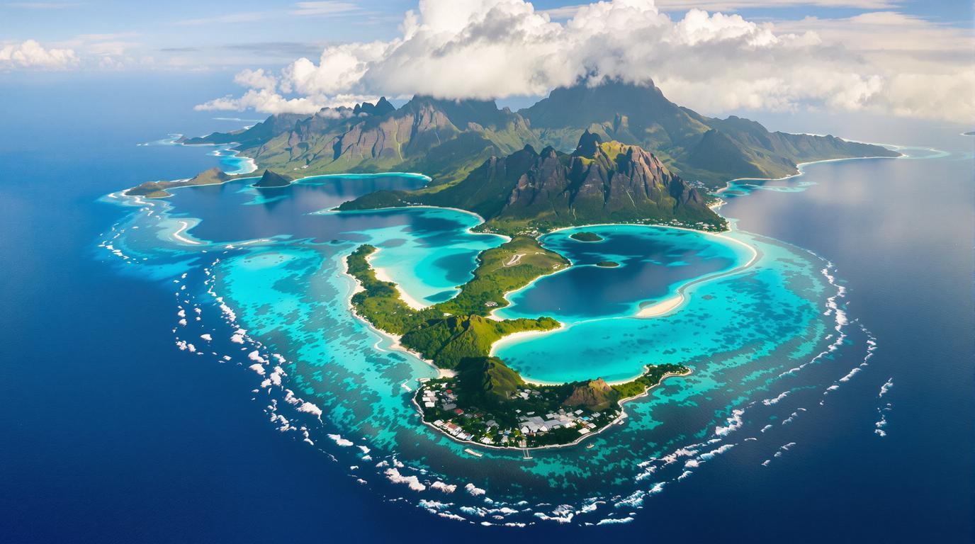 La seule île en forme de cœur du Pacifique Sud où 8 pics dominent 2 baies