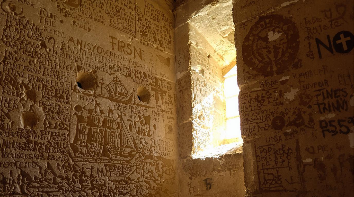 La seule ville de France où 600 graffitis de prisonniers ornent une tour médiévale