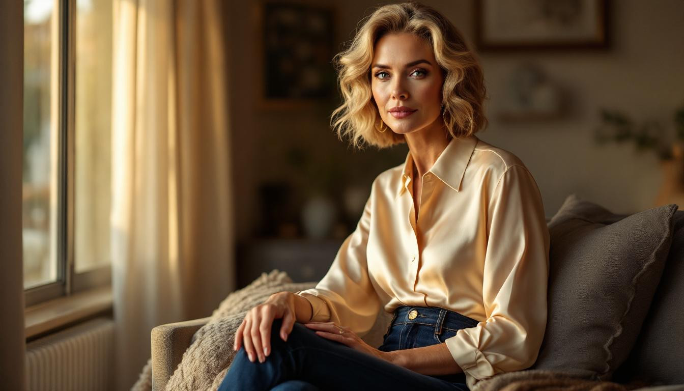 J’ai trouvé le jean taille haute parfait pour affiner ma silhouette à 58 ans