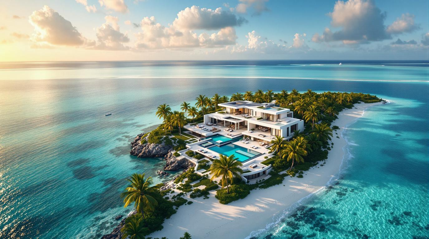 Cette île privée de 5,7 km² cache des villas à 200 millions d&rsquo;euros aux Caraïbes