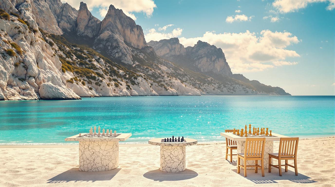 Cette station corse de 4 kilomètres de plage cache un tournoi d’échecs face à la mer