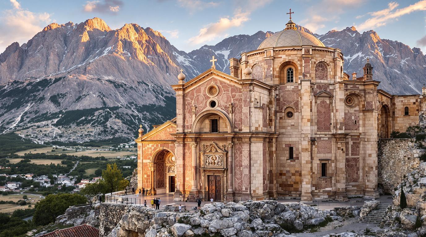 Ce prieuré perché à 600 mètres cache la plus belle tribune en marbre rose d&rsquo;Europe