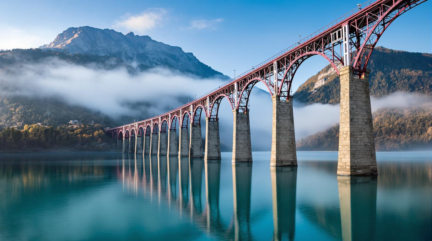 Ce lac artificiel à 742 mètres d&rsquo;altitude cache le plus haut viaduc d&rsquo;Eiffel au monde