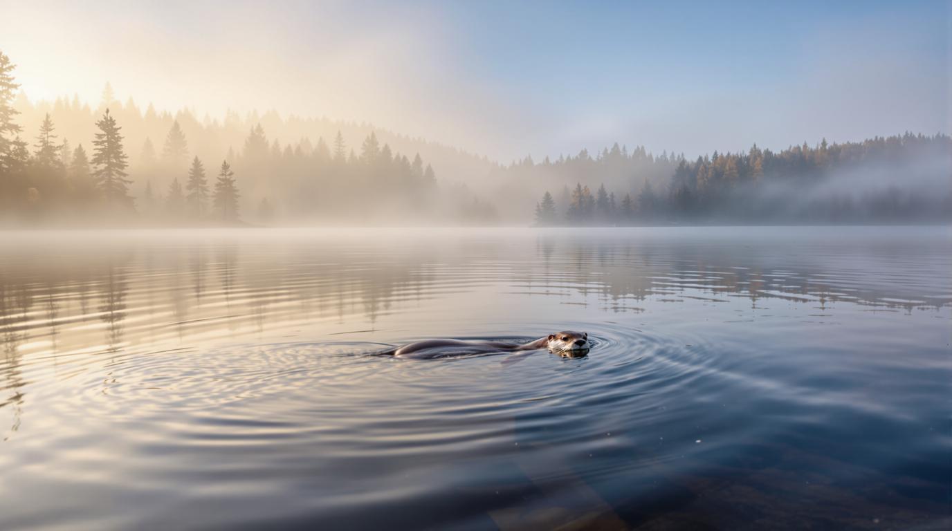 Cet étang de 62 hectares cache des loutres européennes que peu de visiteurs aperçoivent