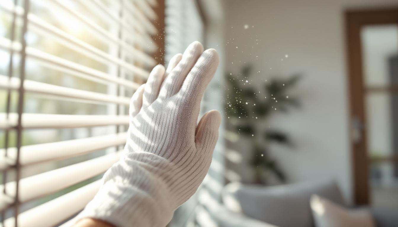 J’ai dépoussiéré mes stores en 5 minutes avec une vieille chaussette