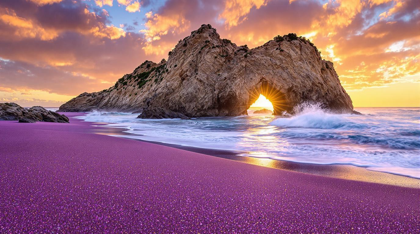 Cette plage californienne doit sa couleur violette unique à des grenats d&rsquo;améthyste millénaires