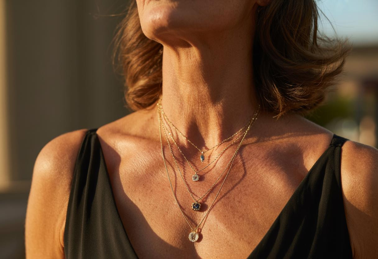 J’ai découvert à 48 ans les 3 longueurs de colliers qui affinent mon cou