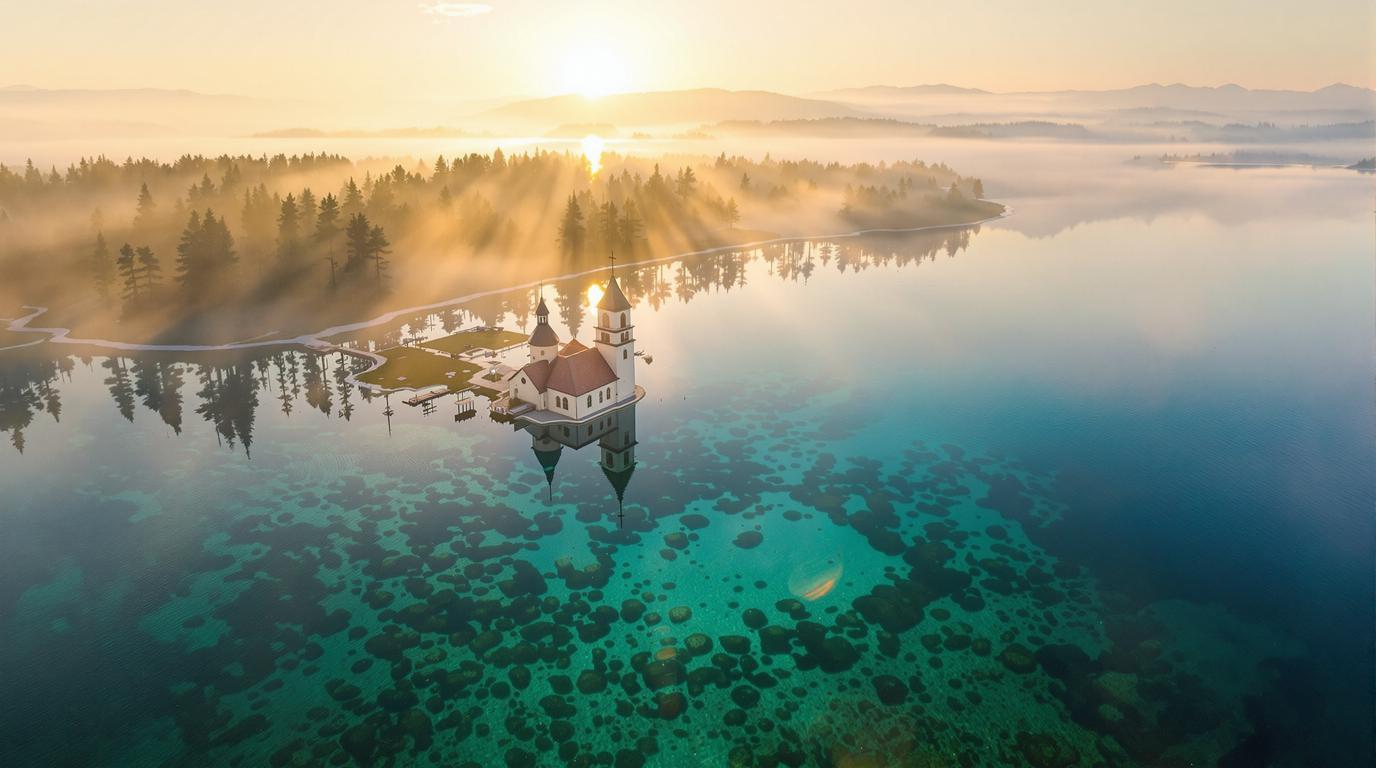 Ce lac de 3 400 hectares cache une église du 5ème siècle sous ses eaux