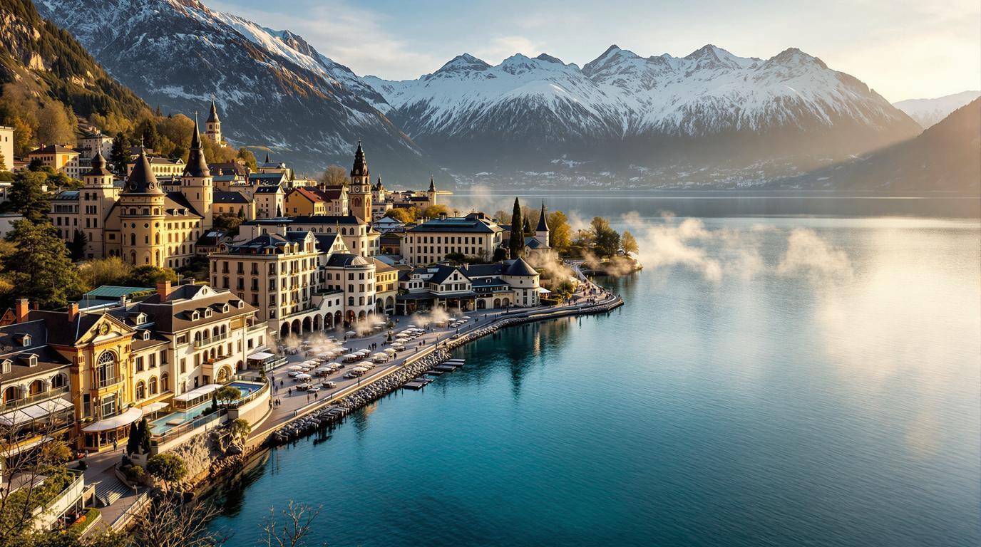Cette ville thermale de 35 000 habitants cache des eaux à 42°C face aux Alpes