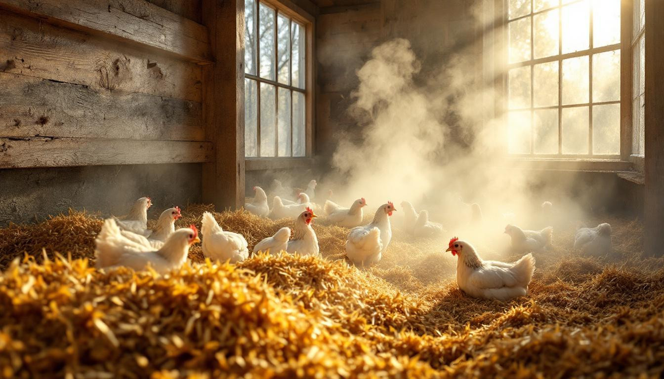 J’ai testé la litière profonde : mon poulailler chauffe naturellement à 30°C