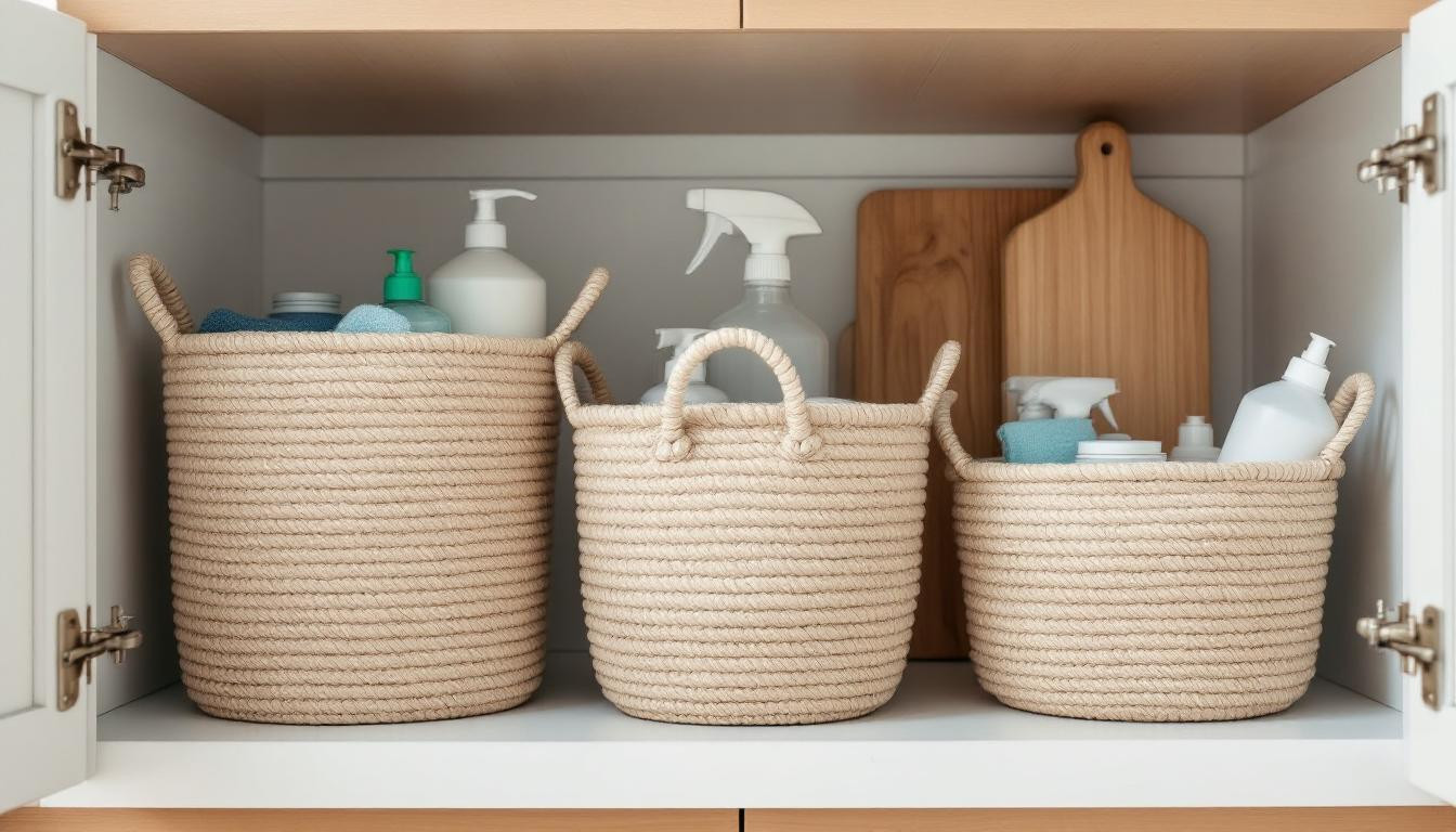 J’ai transformé mon chaos sous l’évier avec des paniers en corde DIY