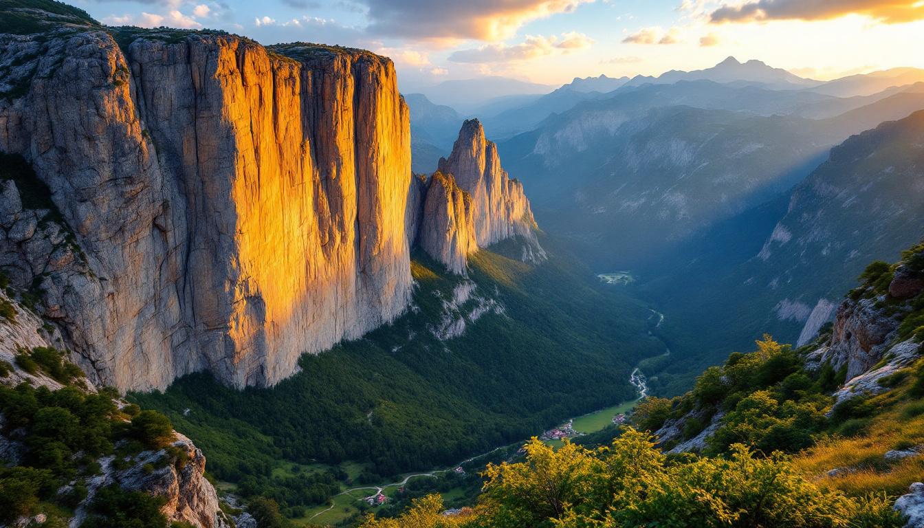 Cette falaise du Conflent domine la Têt depuis 640 mètres de calcaire pur