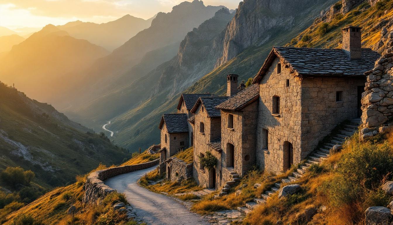Ce hameau de 6 maisons en schiste résiste à 900 mètres dans la vallée du Tech