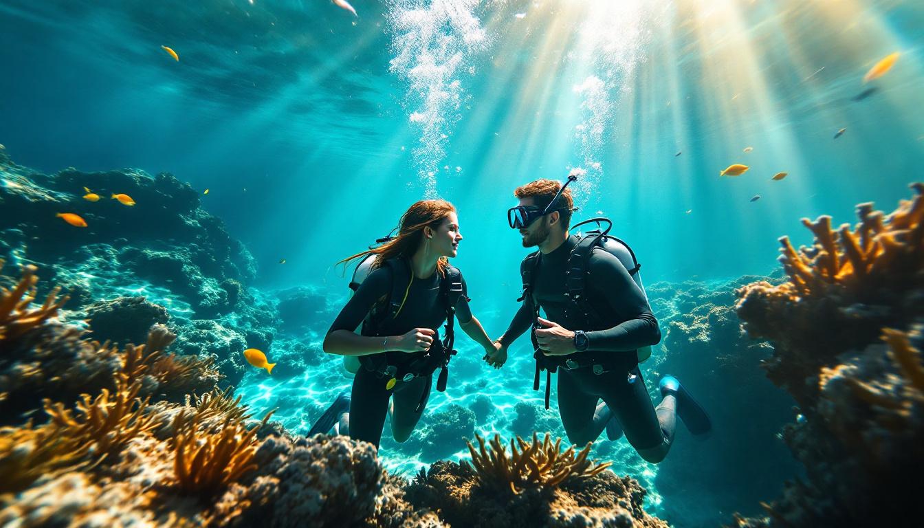 Première fois sous l’eau ? Cette école catalane apprivoise les couples anxieux