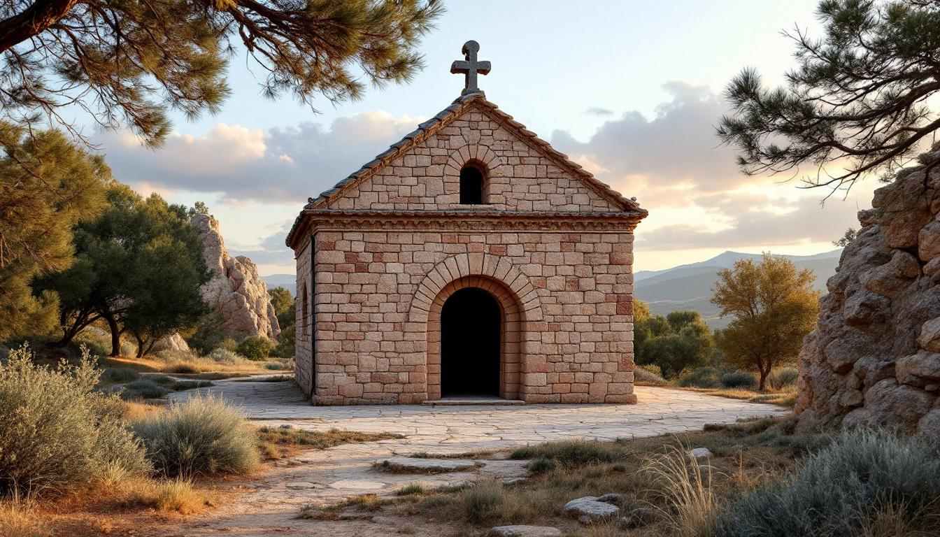 Cette chapelle de 974 granit des Albères conserve son arc pré-roman intact