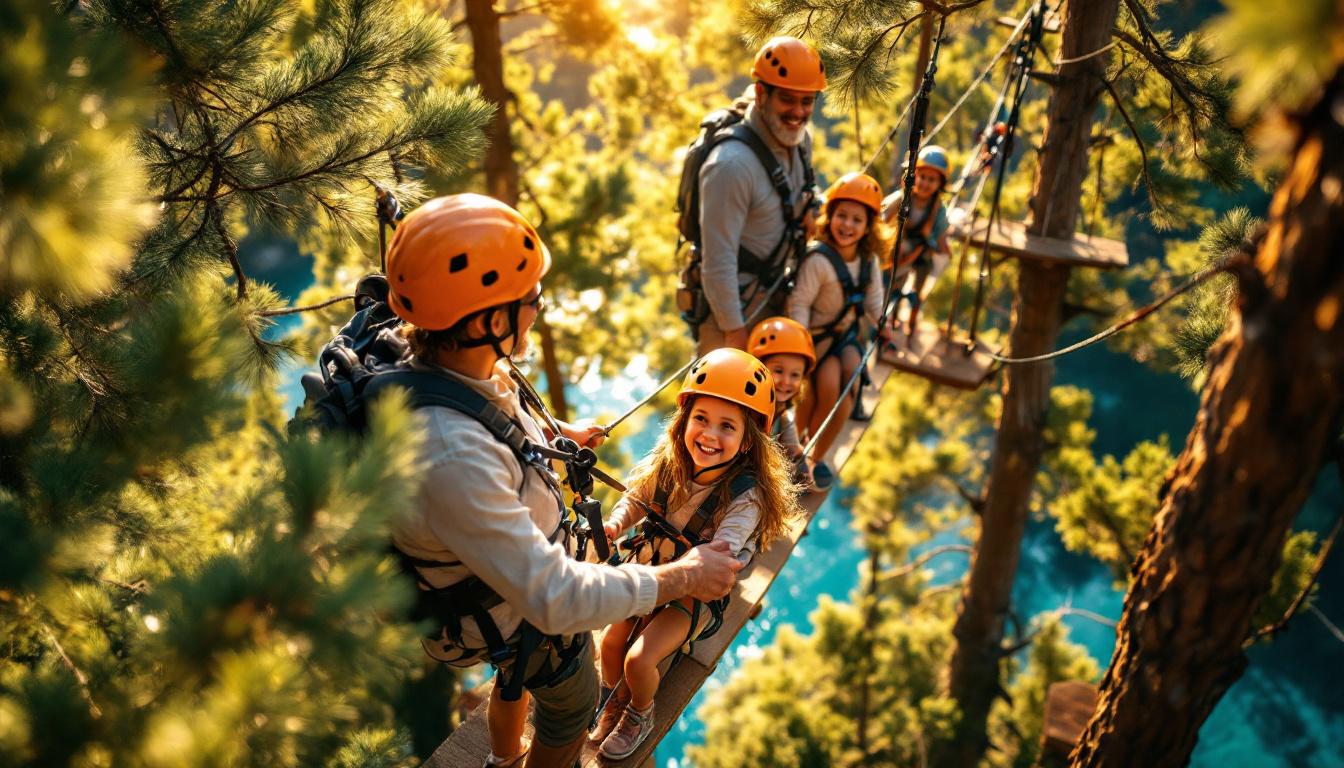 Cette activité du lac du Soler unit 3 générations de Catalans sous la canopée